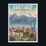 Santiago Chile Travel Postcard<br><div class="desc">Santiago, the capital of Chile, is a vibrant city nestled in the central valley of the Andes mountains, offering a striking backdrop of snow-capped peaks. Founded in 1541, Santiago blends colonial architecture with modern skyscrapers, reflecting its rich history and rapid urban growth. The city is Chile’s cultural, political, and economic...</div>
