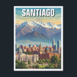 Santiago Chile Travel Postcard<br><div class="desc">Santiago, the capital of Chile, is a vibrant city nestled in the central valley of the Andes mountains, offering a striking backdrop of snow-capped peaks. Founded in 1541, Santiago blends colonial architecture with modern skyscrapers, reflecting its rich history and rapid urban growth. The city is Chile’s cultural, political, and economic...</div>