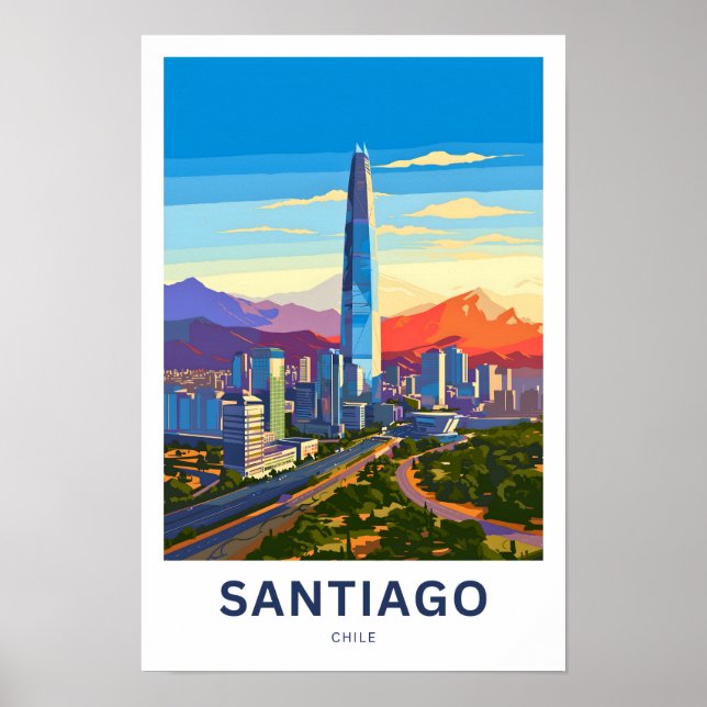 Santiago Chile Travel Print (Front)
