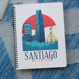 Santiago de Chile Vintage Skyline Photo Notebook