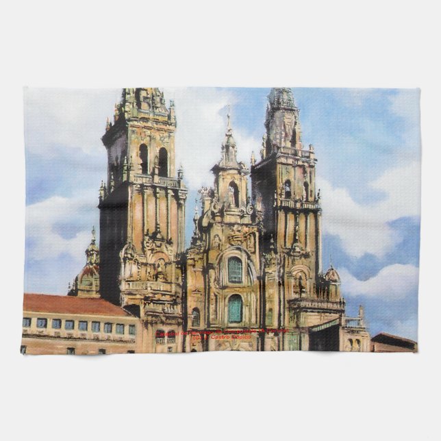 Santiago de Compostela Cathedral (A Coruña) Kitchen Towel (Horizontal)