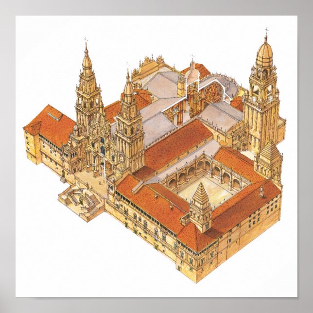 Santiago de Compostela Cathedral. Spain Poster (Front)