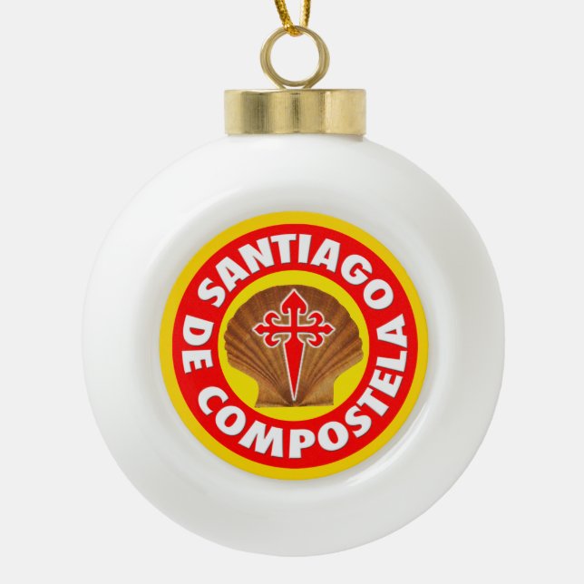 Santiago de Compostela Ceramic Ball Christmas Ornament (Front)