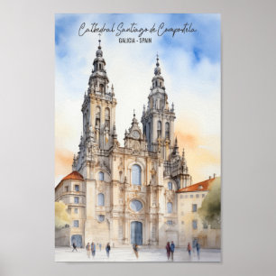 Santiago de Compostela Galicia Famous Travel Place Poster