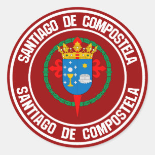 Santiago de Compostela Round Emblem Classic Round Sticker