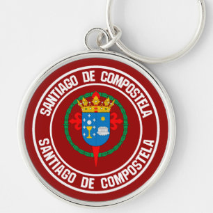 Santiago de Compostela Round Emblem Keychain