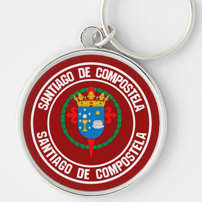 Santiago de Compostela Round Emblem Keychain (Front)