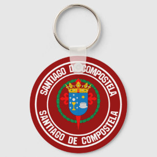 Santiago de Compostela Round Emblem Keychain