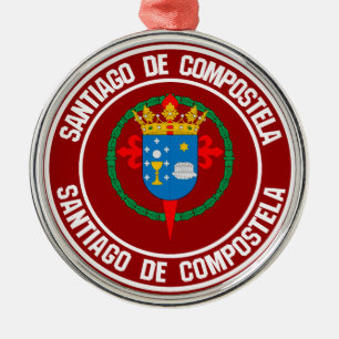 Santiago de Compostela Round Emblem Metal Ornament