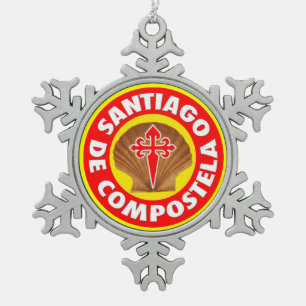 Santiago de Compostela Snowflake Pewter Christmas Ornament
