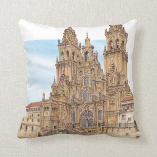 Santiago de Compostela. Western façade. Spain Throw Pillow