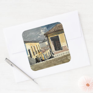 Santiago de Cuba Street Scene Square Sticker