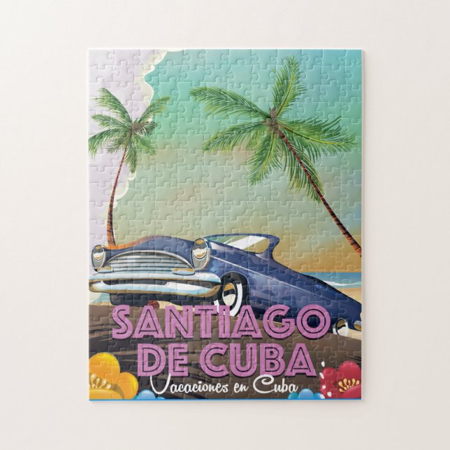 Santiago de Cuba Vintage travel poster Jigsaw Puzzle (Vertical)