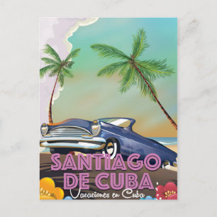 Santiago de Cuba Vintage travel poster Postcard