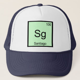 Santiago Name Chemistry Element Periodic Table Trucker Hat