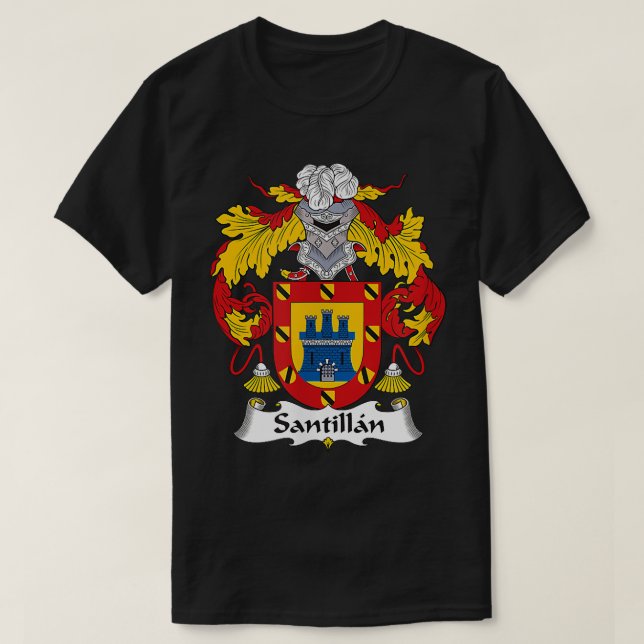 Santillan Coat of Arms  Family Crest  T-Shirt (Design Front)