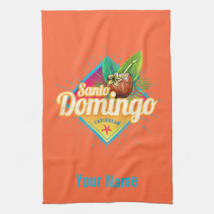 Santo Domingo Caribbean Dominican Republic Retro Kitchen Towel