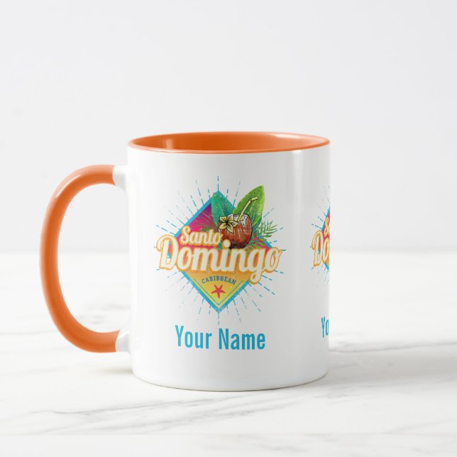 Santo Domingo Caribbean Dominican Republic Retro Mug (Left)