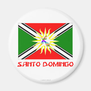 Santo Domingo flag with Name Magnet