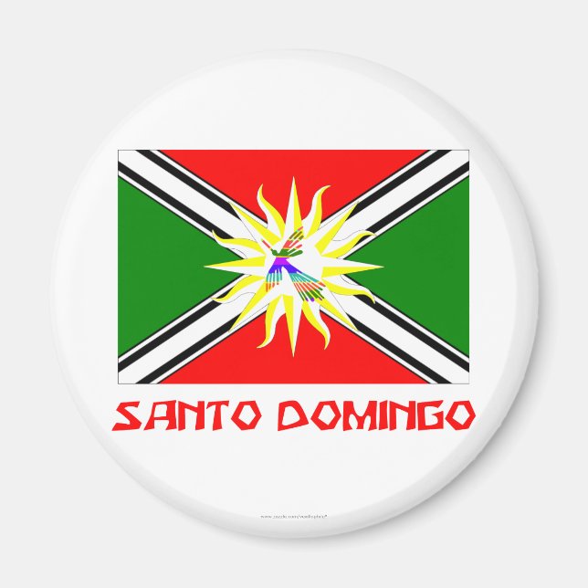 Santo Domingo flag with Name Magnet (Front)