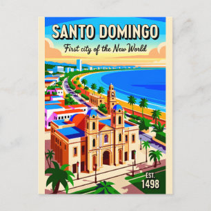 Santo Domingo Retro Travel Poster Art Postcard