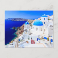 Santorin, Grèce, Carte postale de l'île grecque