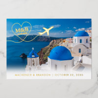Santorin Grèce Mariage Enregistrer la date Carte p
