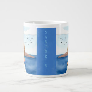 Santorini,Beautiful Women in Greek Large Coffee Mug