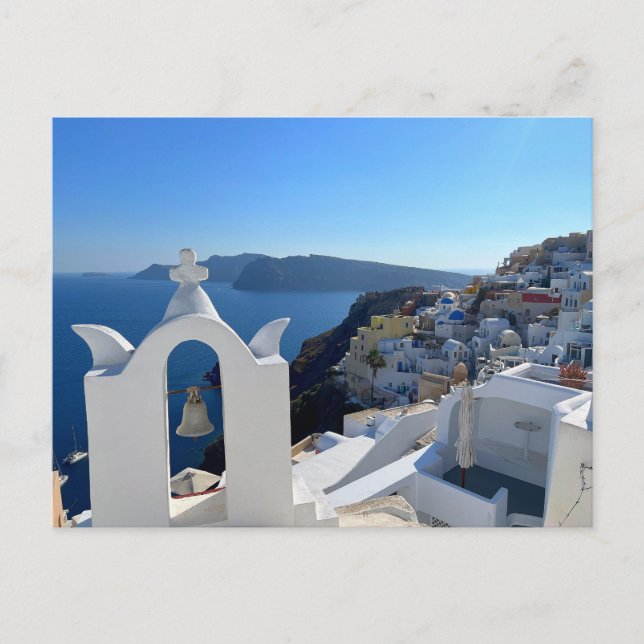 Santorini Bell Tower Greece Photography Postcard (Front)