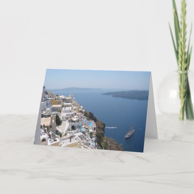Santorini Blank Greetings Card (Front)