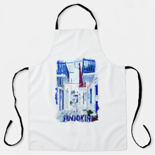 Santorini Blue and White Travel Apron
