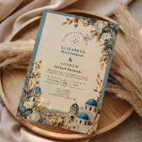 Santorini Blue Dome Botanical Wedding