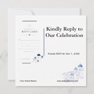 Santorini Boarding Pass RSVP Card