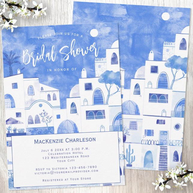 Santorini Bridal Shower Invitation (Creator Uploaded)