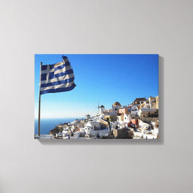 Santorini Canvas, Greek medieval city Canvas Print (Front)