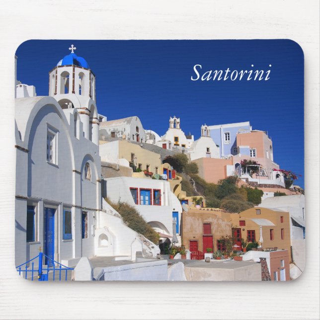 Santorini Canvas Mouse Pad (Front)