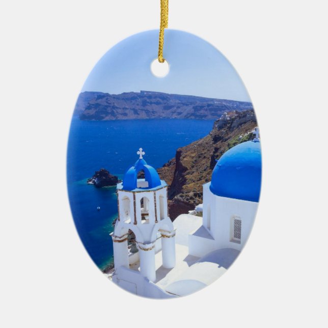 Santorini Ceramic Ornament (Front)