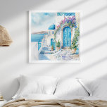 Santorini Church Beach Coastal Wall Art<br><div class="desc">Watercolor Santorini Church Beach Coastal Wall Art is great for decorating a coastal home.</div>