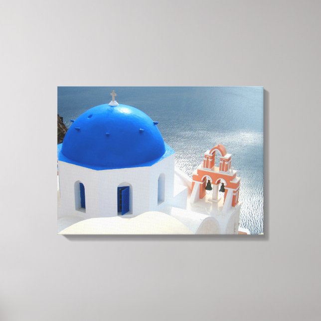 Santorini Church in the Afternoon Sun Canvas Print (Front)