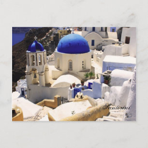 Santorini churches postcard