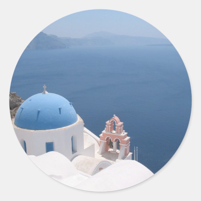 Santorini Classic Round Sticker (Front)