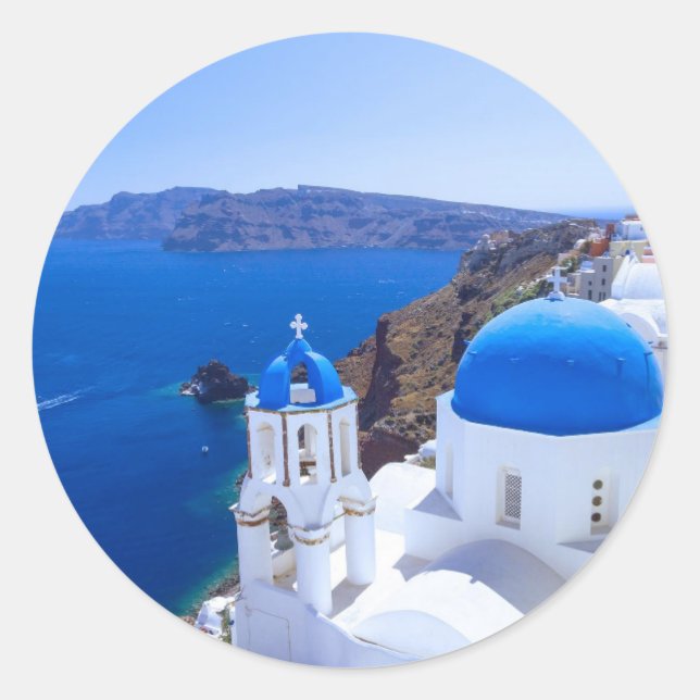 Santorini Classic Round Sticker (Front)