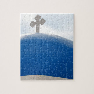 Santorini Cross in the Afternoon Sun Jigsaw Puzzle