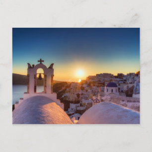 Santorini - Cycladic Oia at sunset postcard