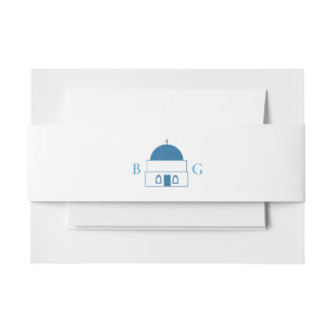 Santorini Destination Greek Island Wedding  Invitation Belly Band