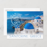 Santorini Destination Wedding Save the Date