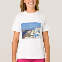 Santorini, Grèce, Oia, T-shirt de filles