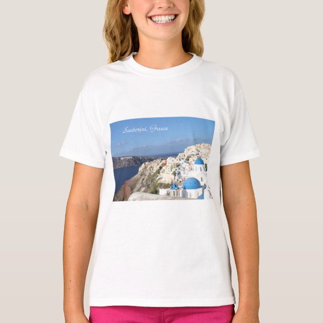 Santorini, Grèce, Oia, T-shirt de filles (Devant)