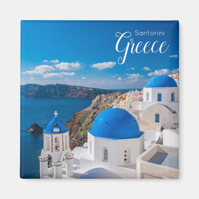 Santorini Grèce Pittoresque Magnet Souvenir Cadeau (Devant)
