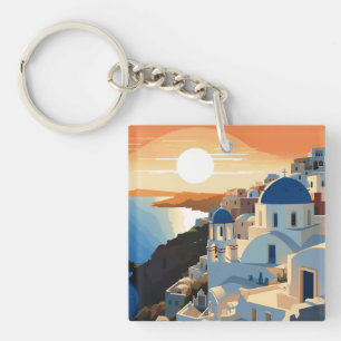 SANTORINI GREECE #1 KEYCHAIN